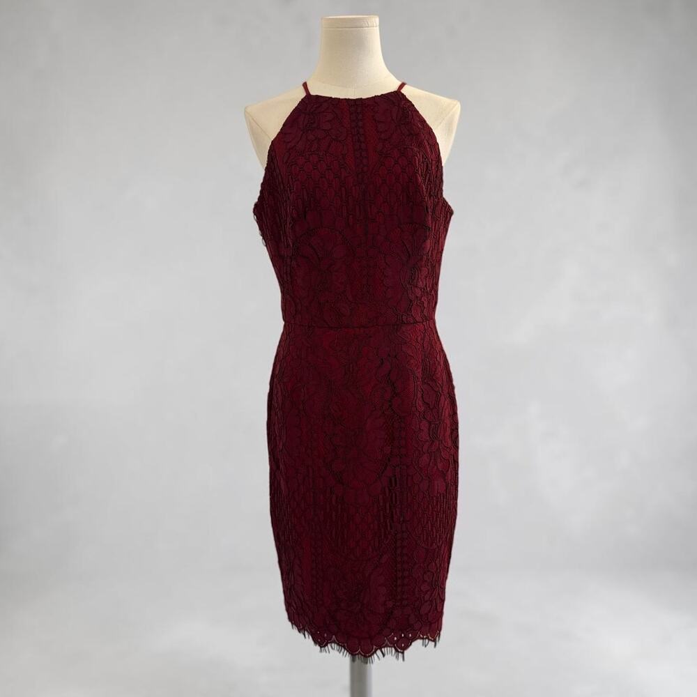Barney's New York Burgundy Red Lace Dress NWT Medium